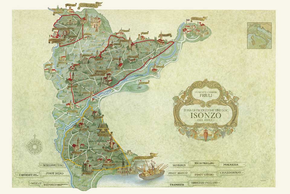 Cartina della DOC Friuli Isonzo